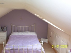 Attic bedroom at Hillcrest, Lucan, Co. Dublin - work carried out by Expert Attics, Lucan, Dublin, Ireland.